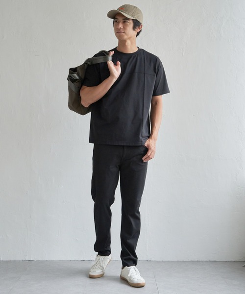 ikka(イッカ)の「【接触冷感】ステッチ刺繍Tシャツ(Tシャツ/カットソー・メンズ・ホワイト/ブラック/ネイビー・M/L/XL/S)」の9枚目の写真