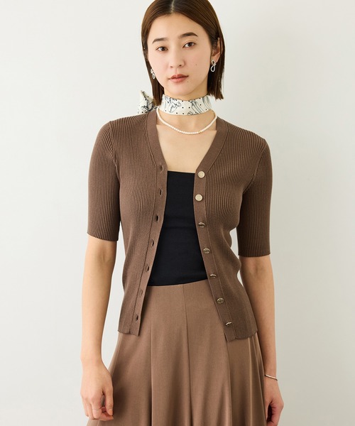 ROPE'(ロペ)の「チョーカー付きVネックリブカーディガン/イージーケア(ニット/セーター・レディース・ブラウン系その他2/ブラック/ベージュ系その他/グリーン・FREE)」の18枚目の写真