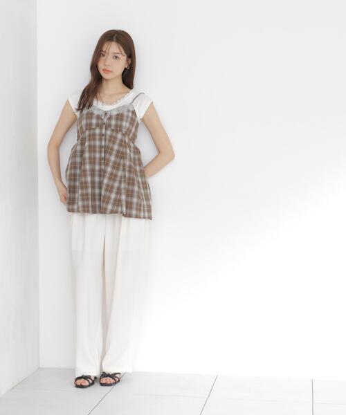 PROPORTION BODY DRESSING(プロポーションボディドレッシング)の「<a>レイヤードキャミソールビスチェ / 1216219701(シャツ/ブラウス・レディース・ネイビー/ブラウン・FREE)」の5枚目の写真