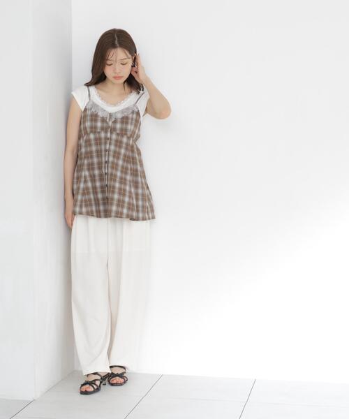 PROPORTION BODY DRESSING(プロポーションボディドレッシング)の「<a>レイヤードキャミソールビスチェ / 1216219701(シャツ/ブラウス・レディース・ネイビー/ブラウン・FREE)」の6枚目の写真