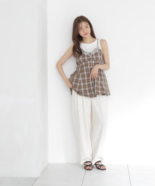 PROPORTION BODY DRESSING(プロポーションボディドレッシング)の「<a>レイヤードキャミソールビスチェ / 1216219701(シャツ/ブラウス・レディース・ネイビー/ブラウン・FREE)」の7枚目の写真