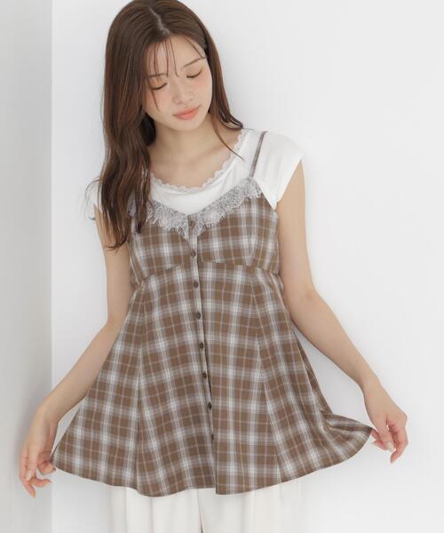 PROPORTION BODY DRESSING(プロポーションボディドレッシング)の「<a>レイヤードキャミソールビスチェ / 1216219701(シャツ/ブラウス・レディース・ネイビー/ブラウン・FREE)」の8枚目の写真