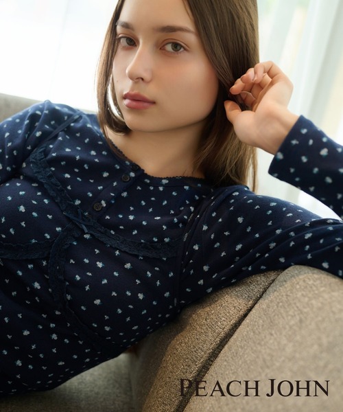 Heather（ヘザー）の「【Heather×PEACH JOHN】パターンメッシュカーディガン　1052565（カーディガン/ボレロ・レディース・ブルー系その他/オフホワイト/ホワイト系その他・FREE）」の3枚目の写真
