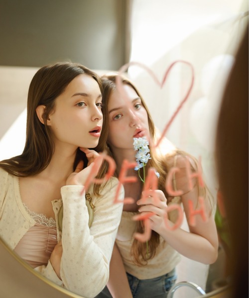 Heather（ヘザー）の「【Heather×PEACH JOHN】パターンメッシュカーディガン　1052565（カーディガン/ボレロ・レディース・ブルー系その他/オフホワイト/ホワイト系その他・FREE）」の4枚目の写真