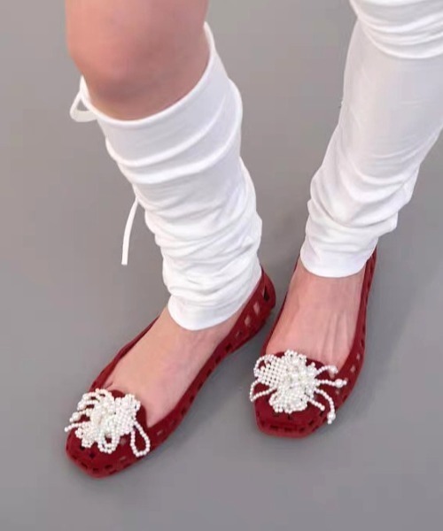 Vipoa(ヴィポア)の「Ballet mesh jelly shoes(サンダル・レディース・ブラウン/アイボリー/クリア/シルバー/ゴールド/ブラック/レッド・SMALL/LARGE/MEDIUM)」の5枚目の写真