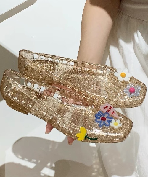 Vipoa(ヴィポア)の「Ballet mesh jelly shoes(サンダル・レディース・ブラウン/アイボリー/クリア/シルバー/ゴールド/ブラック/レッド・SMALL/LARGE/MEDIUM)」の7枚目の写真