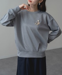 【ANNA LUNA】ビジューモチーフ が映える 裾タック プルオーバー