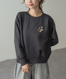 【ANNA LUNA】ビジューモチーフ が映える 裾タック プルオーバー