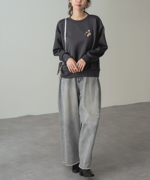 ANNA LUNA(アンナルナ)の「【ANNA LUNA】ビジューモチーフ が映える 裾タック プルオーバー(Tシャツ/カットソー・レディース・キャメル/グレー/ブラック・MEDIUM)」の13枚目の写真