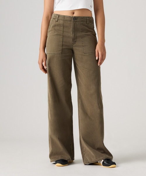 Levi's(リーバイス)の「Levi's/リーバイス CINCH WIDE LEG ファティーグパンツ(デニムパンツ・レディース・カーキ・26inch/27inch)」の1枚目の写真