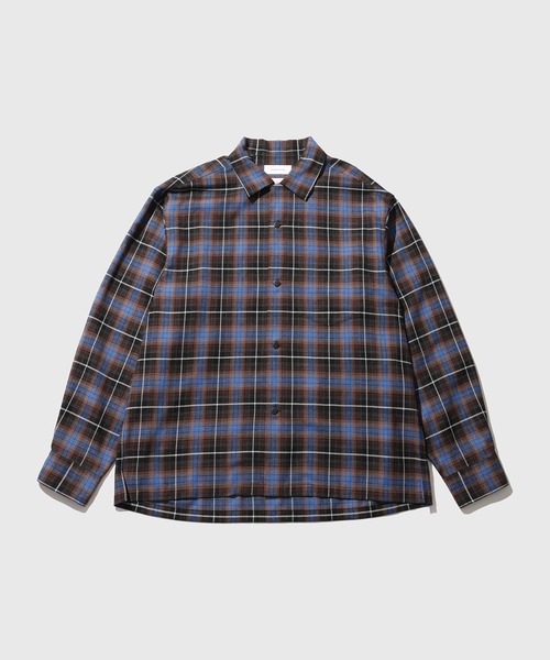 ADAM ET ROPE'(アダムエロペ)の「【SIDOGRAS/シドグラス】ウールブレンドチェックオープンカラーシャツ(シャツ/ブラウス・メンズ・ブルー系その他4/グレー系その他・M/L)」の11枚目の写真