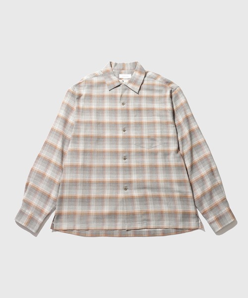 ADAM ET ROPE'(アダムエロペ)の「【SIDOGRAS/シドグラス】ウールブレンドチェックオープンカラーシャツ(シャツ/ブラウス・メンズ・ブルー系その他4/グレー系その他・M/L)」の12枚目の写真