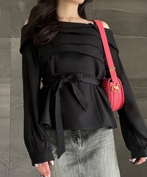 TRAVAS TOKYO/トラバス トーキョー』ショルダーZIPくまプリントTシャツ