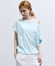 LETTERING OFF SHOULDER TOP_MINT