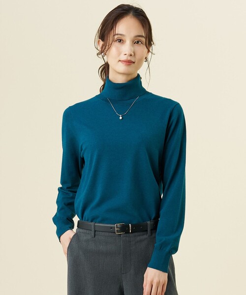 J.PRESS Ladies(J.プレス レディス)の「【人気定番アイテム・シーンレスに活躍】PRINCE タートルネック ニット(ニット/セーター・レディース・ピーコックグリーン系/ブラウン系1/ライトグレー系/ブラック系/ホワイト系1/ダークブラウン系/ベージュ系/ホワイト系・SMALL)」の8枚目の写真
