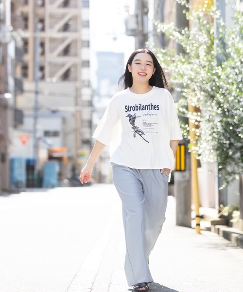 meeny miny(ミーニーマイニー)の「【京都府立植物園】ユキミバナTシャツ(Tシャツ/カットソー・レディース・ブラック/ホワイト・MEDIUM)」の7枚目の写真