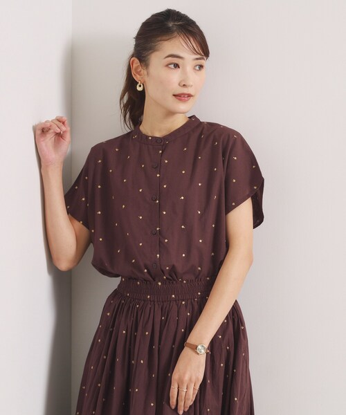 ITS'DEMO(イッツデモ)の「ラメドット刺繍ブラウス(シャツ/ブラウス・レディース・オフホワイト/ブラック/ブラウン系その他・00)」の3枚目の写真