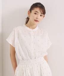 ラメドット刺繍ブラウス