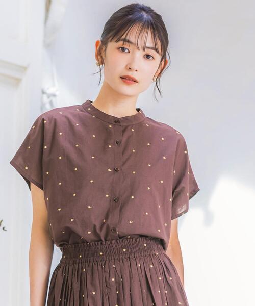 ITS'DEMO(イッツデモ)の「ラメドット刺繍ブラウス(シャツ/ブラウス・レディース・オフホワイト/ブラック/ブラウン系その他・00)」の8枚目の写真