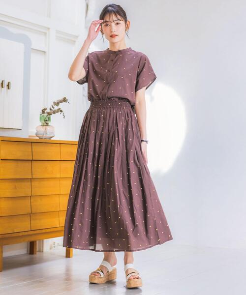 ITS'DEMO(イッツデモ)の「ラメドット刺繍ブラウス(シャツ/ブラウス・レディース・オフホワイト/ブラック/ブラウン系その他・00)」の9枚目の写真
