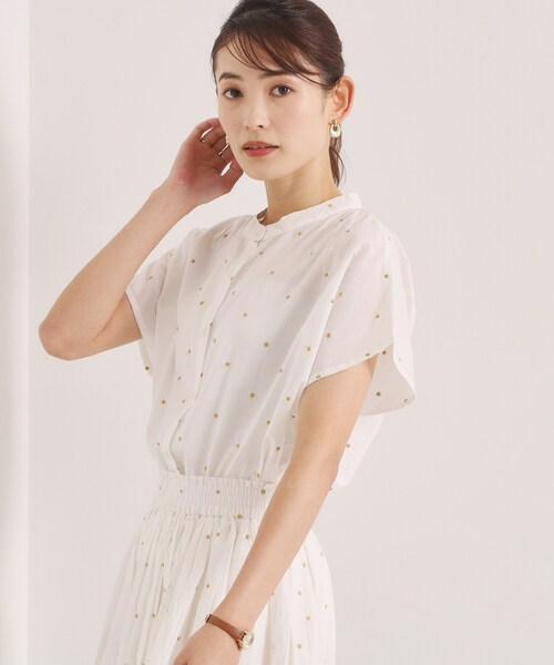 ITS'DEMO(イッツデモ)の「ラメドット刺繍ブラウス(シャツ/ブラウス・レディース・オフホワイト/ブラック/ブラウン系その他・00)」の11枚目の写真