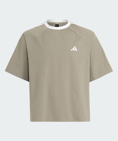 adidas(アディダス)の「クールフィーリング オーバーサイズフィット スリーストライプス 半袖Tシャツ / アディダス adidas(Tシャツ/カットソー・メンズ・グリーン・XX-LARGE/3XL/LARGE/MEDIUM/SMALL/X-LARGE/X-SMALL)」の1枚目の写真
