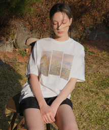 Letter Art Work Printing T-shirt (white)