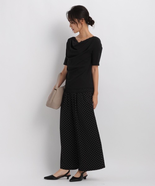 Andemiu(アンデミュウ)の「ドレープカットレースTシャツ/1063333(Tシャツ/カットソー・レディース・ブラック/オフホワイト/ホワイト×ブラック・FREE)」の11枚目の写真