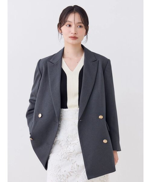 TONAL(トーナル)の「テーラードオーバージャケット(テーラードジャケット・レディース・ネイビー/ブラック/チャコールグレー/ブラウン・SMALL/MEDIUM)」の3枚目の写真