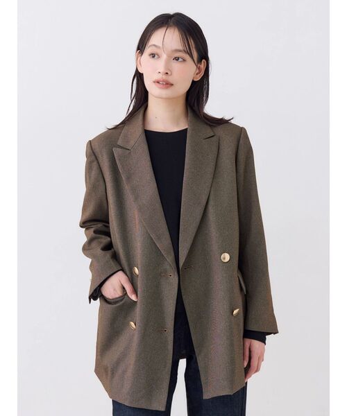 TONAL(トーナル)の「テーラードオーバージャケット(テーラードジャケット・レディース・ネイビー/ブラック/チャコールグレー/ブラウン・SMALL/MEDIUM)」の10枚目の写真