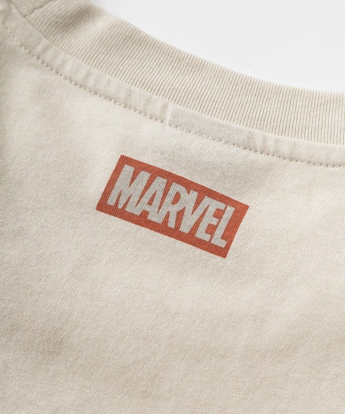 MARVEL(マーベル)の「【71】【MARVEL/マーベル】スパイダーマン/アベンジャーズ/バックプリント/袖プリント/クルーネック フェイクレイヤード ロングスリーブ Tシャツ/ピグメント風加工/ロンT/ユニセックス/レディース/メンズ(Tシャツ/カットソー・メンズ・ブラック/アイボリー/アイボリー系/ブラック系・L/M/XL)」の16枚目の写真