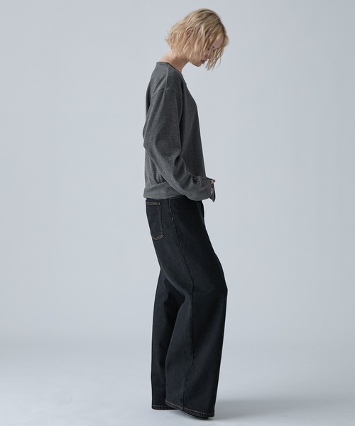 VELNUS(ベルナス)の「【VELNUS】Cropped V-Neck Ribbed Knit Long-Sleeve T-Shirt/クロップド Vネック リブニットロングTシャツ(Tシャツ/カットソー・メンズ・チャコールグレー/ブラック・M/S/L)」の17枚目の写真