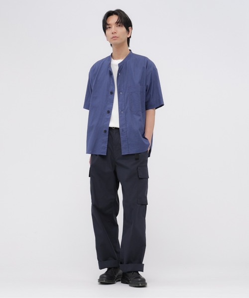MHL.(エムエイチエル)の「WASHED COTTON NYLON(カーゴパンツ・メンズ・ネイビー/チャコール・LARGE/MEDIUM/SMALL)」の2枚目の写真