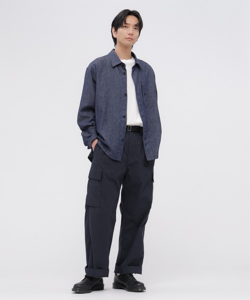 MHL.(エムエイチエル)の「WASHED COTTON NYLON(カーゴパンツ・メンズ・ネイビー/チャコール・LARGE/MEDIUM/SMALL)」の9枚目の写真