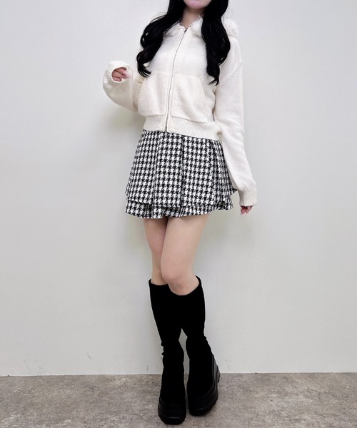 INGNI(イング)の「エコファー付ニットパーカー(パーカー・レディース・ベージュ/チャコールグレー/アイボリー/グレー・M)」の19枚目の写真