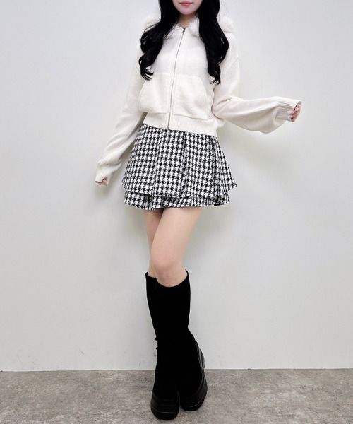 INGNI(イング)の「エコファー付ニットパーカー(パーカー・レディース・ベージュ/チャコールグレー/アイボリー/グレー・M)」の20枚目の写真