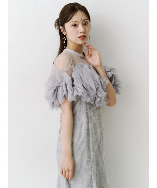 MERCURYDUO(マーキュリーデュオ)の「チュールボレロセットレースマーメイドキャミワンピース(ドレス・レディース・ブラック/ラベンダー・SMALL/MEDIUM)」の9枚目の写真