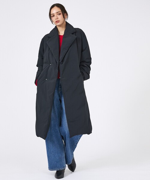 KWD(ケーダブルディー)の「【KWD/ケーダブルディー】ダウンコート/DOWN COAT/アウター/ロング丈(ダウンジャケット/コート・レディース・ベージュ/ブラック・フリー)」の6枚目の写真