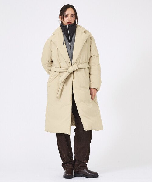 KWD(ケーダブルディー)の「【KWD/ケーダブルディー】ダウンコート/DOWN COAT/アウター/ロング丈(ダウンジャケット/コート・レディース・ベージュ/ブラック・フリー)」の21枚目の写真