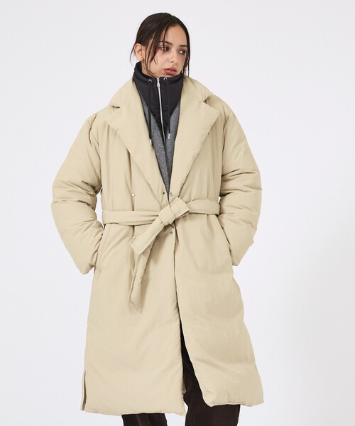 KWD(ケーダブルディー)の「【KWD/ケーダブルディー】ダウンコート/DOWN COAT/アウター/ロング丈(ダウンジャケット/コート・レディース・ベージュ/ブラック・フリー)」の22枚目の写真