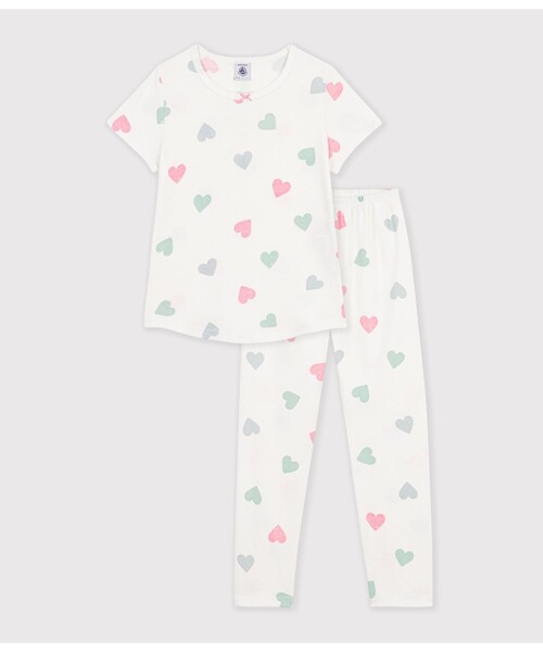 PETIT BATEAU(プチバトー)の「プリント半袖長ズボンパジャマ(ルームウェア/パジャマ・キッズ・ホワイト系その他/ピンク系その他・6YEAR/10YEAR/12YEAR/8YEAR)」の2枚目の写真