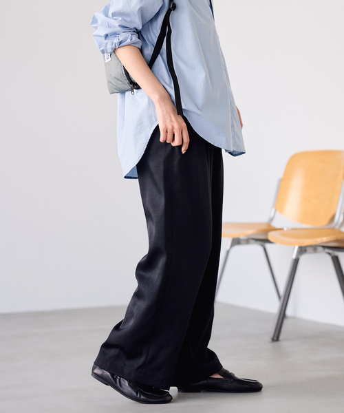 FRAMeWORK(フレームワーク)の「スラブツイルリラックスパンツ(その他パンツ・レディース・ブラック/ベージュ/ブラウン/ホワイト・34/40/38/36)」の14枚目の写真