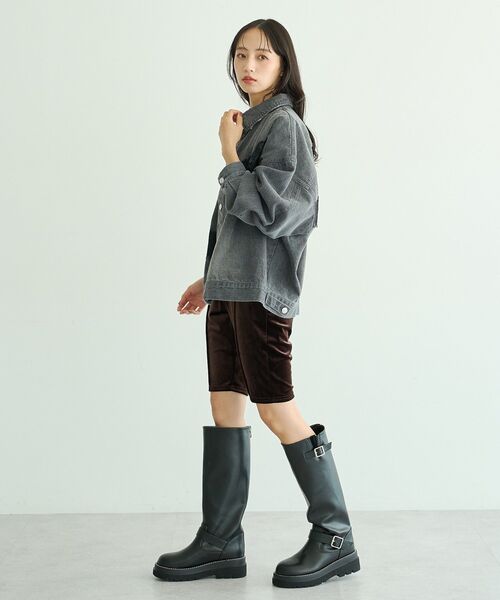 earth music&ecology（アースミュージックアンドエコロジー）の「ダメージレースデニムJK（デニムジャケット・レディース・ブルー/グレー・FREE）」の9枚目の写真