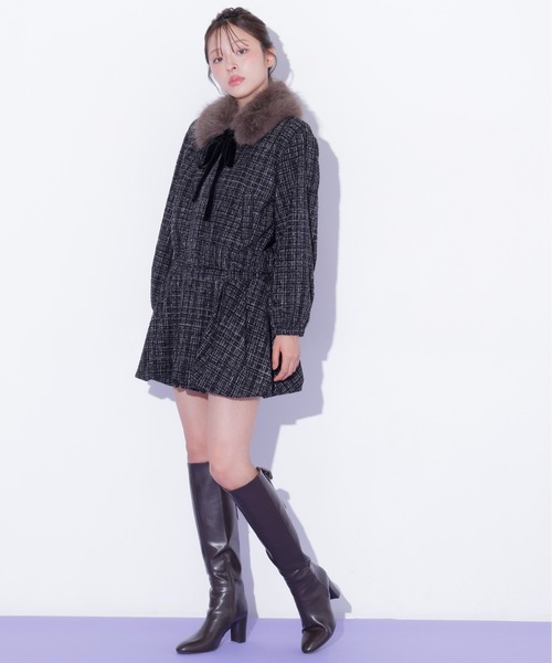 JILL by JILL STUART(ジルバイジルスチュアート)の「<セットアップ対応>ツイードバルーンミニスカート(スカート・レディース・グレー/ホワイト/ブラック・SMALL/MEDIUM)」の8枚目の写真