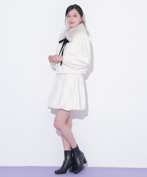 JILL by JILL STUART(ジルバイジルスチュアート)の「<セットアップ対応>ツイードバルーンミニスカート(スカート・レディース・グレー/ホワイト/ブラック・SMALL/MEDIUM)」の22枚目の写真