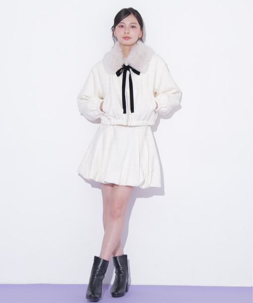 JILL by JILL STUART(ジルバイジルスチュアート)の「<セットアップ対応>ツイードバルーンミニスカート(スカート・レディース・グレー/ホワイト/ブラック・SMALL/MEDIUM)」の21枚目の写真