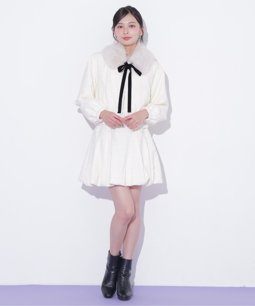 JILL by JILL STUART(ジルバイジルスチュアート)の「<セットアップ対応>ツイードバルーンミニスカート(スカート・レディース・グレー/ホワイト/ブラック・SMALL/MEDIUM)」の20枚目の写真
