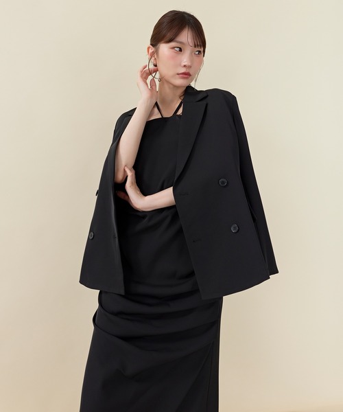 Kana(カナ)の「ドレープIラインドレスセットアップ パーティー 結婚式 お呼ばれ オケージョン(ドレス・レディース・ブラウン/ブルー/ブラック・M)」の15枚目の写真