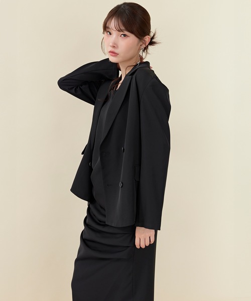 Kana(カナ)の「ドレープIラインドレスセットアップ パーティー 結婚式 お呼ばれ オケージョン(ドレス・レディース・ブラウン/ブルー/ブラック・M)」の14枚目の写真