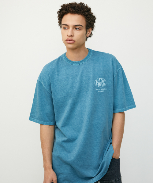 BOOVOOM（ブーブーム）の「[ビッグサイズ]ヴィンテージグレインリディファインドTシャツ（Tシャツ/カットソー・メンズ・ブルー/グレー×ピンク/チャコール・XL/XXL/XXXL）」の5枚目の写真